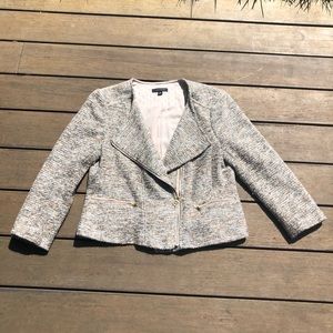 Grey wool blend, size 12 moto jacket - Anne Taylor